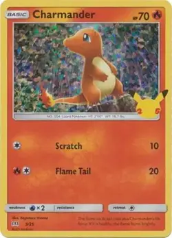 Charmander - 9/25 - Pokemon McDonald's 25th Anniversary Holo 2021 LP - Image 1