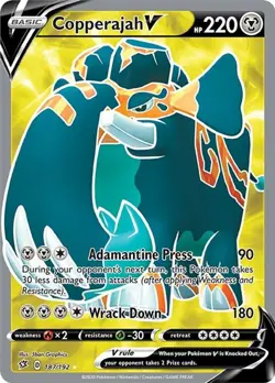 Copperajah V - 187/192 - Pokemon Rebel Clash Sword Shield Full Art Rare Card NM - Image 1