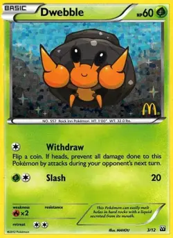 Dwebble - 3/12 - Pokemon McDonald's Promos Holo 2012 HP - Image 1