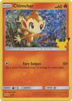 Chimchar - 12/25 - Pokemon McDonald's 25th Anniversary Holo 2021 NM - Image 1