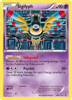 Sigilyph - 66/113 - Pokemon Legendary Treasures Black White Holo Rare Card NM - Image 1