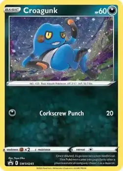 Croagunk - SWSH245 - Pokemon Sword & Shield Promo Ultra Rare Holo Card NM - Image 1