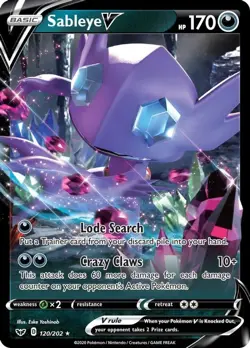 Sableye V - 120/202 - Pokemon Sword & Shield Base Set Ultra Rare Card NM - Image 1