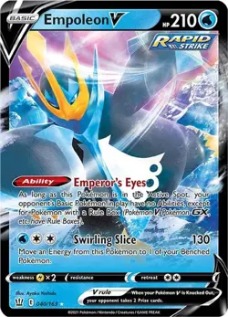 Empoleon V - 040/163 - Pokemon Battle Styles Sword & Shield Ultra Rare Card NM - Image 1
