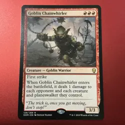 x1 Goblin Chainwhirler R MTG Dominaria M/NM, English Regular - Image 1