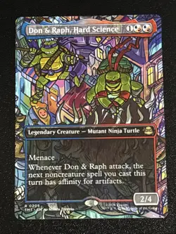 MTG Teenage Mutant Ninja Turtles Don & Raph, Hard Science Borderless 0205 Rare - Image 1