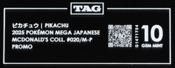 2025 Pokemon Mega Japanese McDonald's Collection Promo Pikachu TAG 10 (980) - Image 3