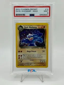 2000 Pokemon Team Rocket DARK MACHAMP - Holo #10 PSA 9 MINT - Image 1