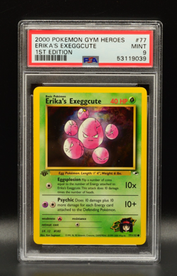Erika's Exeggcute 1st Edition 2000 Gym Heroes 77/132 Pokemon PSA 9 - Image 1