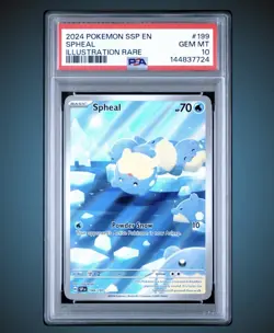 2024 POKEMON SSP EN-SURGING SPARKS ILLUSTRATION RARE #199 SPHEAL PSA 10 - Image 1