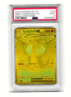 Mega Charizard X ex 130/094 Mega Hyper Rare Pokemon Phantasmal Flames PSA 9 - Image 1