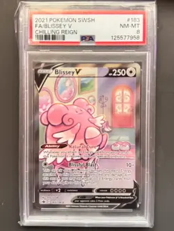 PSA 8 Blissey V 183 Full Art Chilling Reign Pokemon - Image 1