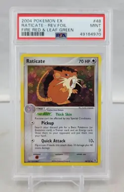 2004 Pokemon EX Raticate Reverse Holo Foil Fire Red Leaf Green 48/112 PSA 9 - Image 1