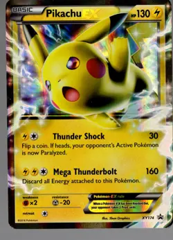 Pokemon TCG Pikachu EX XY174 Xy Promos 2016 Holo DAMAGED Free Shipping - Image 1