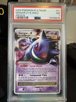 Pokemon Gengar LV.X Arceus 97/99 Ultra Rare Holo Level-Up 2009 PSA 7 - Image 1