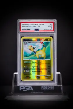 2009 Pokemon Platinum Ampharos Rev Foil 1 PSA 9 - Image 1