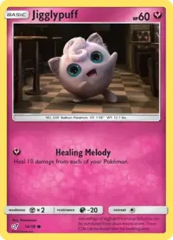 Jigglypuff - 14/18 - Pokemon Detective Pikachu Holo Rare LP - Image 1