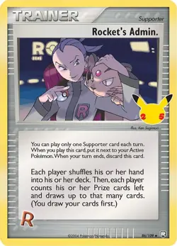 Rocket's Admin - 86/109 - Pokemon Celebrations Classic Collection Holo Rare NM - Image 1