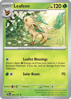 Leafeon - 005/131 - Pokemon Prismatic Evolutions Holo Rare NM - Image 1