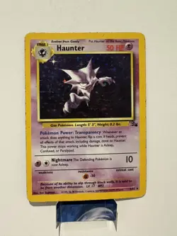 Haunter 6/62 Fossil Set Rare Holo Pokemon Card WOTC Vintage - MP - Image 1