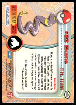 Pokemon Cards Ekans #23 Topps Trading Cards Series 1 LP *2 - Image 2