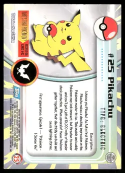 Pokemon Cards Pikachu #25 Topps Trading Cards Series 1 LP *2 - Image 2