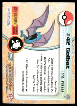 Pokemon Cards Golbat #42 Topps Trading Cards Series 1 LP - Image 2