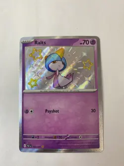 Pokemon Ralts 153/091 SV: Paldean Fates Shiny Rare Holo Psychic Card - Image 1