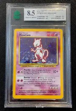 Mewtwo Holo Base Set Unlimited 1999 Pokemon MNT 8.5 NM-Mint Regrade Potential - Image 1
