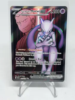 Pokemon Team Rocket's Mewtwo Ex Ultra Rare 213/182 Ultra Rare Destined Rivals NM - Image 1