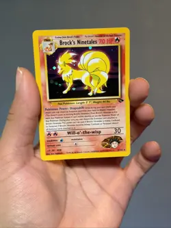 Brock's Ninetales Gym Challenge 3/132 Swirl Unlimited Holo Rare Pokemon - LP - Image 1
