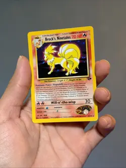 Brock's Ninetales Gym Challenge 3/132 Swirl Unlimited Holo Rare Pokemon - LP - Image 2
