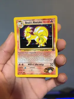 Brock's Ninetales Gym Challenge 3/132 Swirl Unlimited Holo Rare Pokemon - LP - Image 3