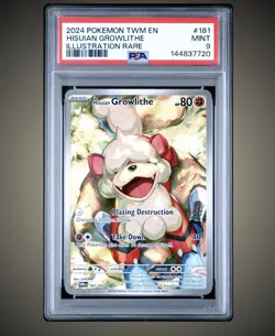 Pokemon TCG Hisuian Growlithe181/167 Illustration Rare PSA 9 - Image 1