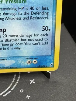 Pokemon TCG EX Crystal Guardians Blastoise 14/100 Cosmos Holo Rare LP/Tiny Dent - Image 4