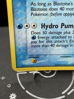 Pokemon TCG EX Crystal Guardians Blastoise 14/100 Cosmos Holo Rare LP/Tiny Dent - Image 5