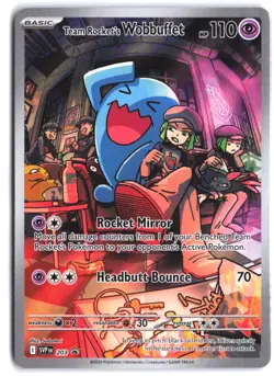 Team Rocket's Wobbuffet 203 Promo Scarlet & Violet Pokemon - Image 1