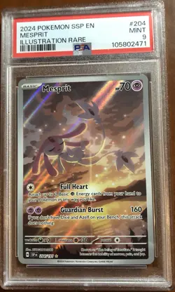 Mesprit 204/191 Pokemon Surging Sparks IR Holo PSA 9 - Image 1