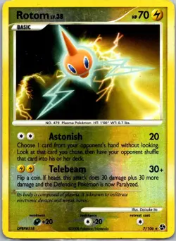Pokemon TCG Rotom Holo Rare Reverse Holofoil Great Encounters 7/106 HP - Image 1