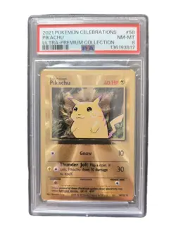 PSA 8 Pikachu #58 Metal Gold Celebrations Promo 2021 Pokemon – MINT – Sequential - Image 2