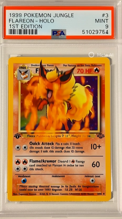 1999 Pokemon Jungle #3 Flareon-Holo 1st Edition PSA 9 - Image 2
