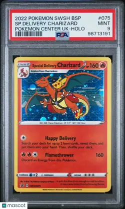 Special Delivery Charizard PSA 9 Pokemon Center UK Holo 2022 SWSH075 - Image 1