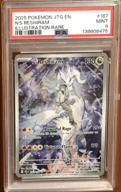 N's Reshiram 167/159 Pokemon Journey Together IR Holo PSA 9 - Image 1