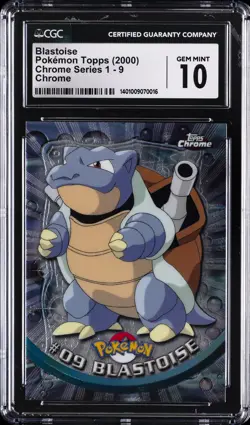 2000 POKEMON TOPPS CHROME SER 1 CHROME #9 BLASTOISE CGC 10 GEM MINT - Image 1