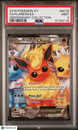 2016 Pokemon XY Generations Radiant Collection Flareon EX #RC28 FA PSA 9 - Image 1