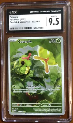 Caterpie 172/165 Pokemon Scarlet & Violet 151 IR Holo CGC 9.5 - Image 1