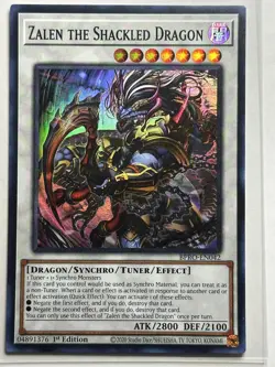 Zalen the Shackled Dragon Super Rare 1st Ed Burst Protocol BPRO-EN042 NM - Image 1