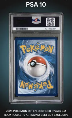 PSA 10 Team Rocket's Articuno 051/182 Destined Rivals Stamped Promo Pokemon Card - Image 2