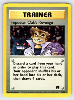 Imposter Oak's Revenge 76/82 Team Rocket Set Pokemon Card TCG Vintage WOTC - Mp - Image 1