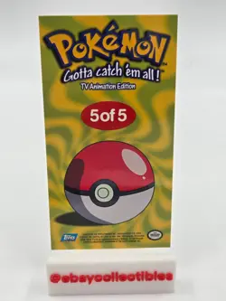 Meowth #52 Holo Pokemon Topps TV Animation Edition Jumbo Card 5 of 5 LP - Image 2